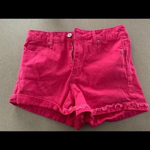 Pink jean shorts